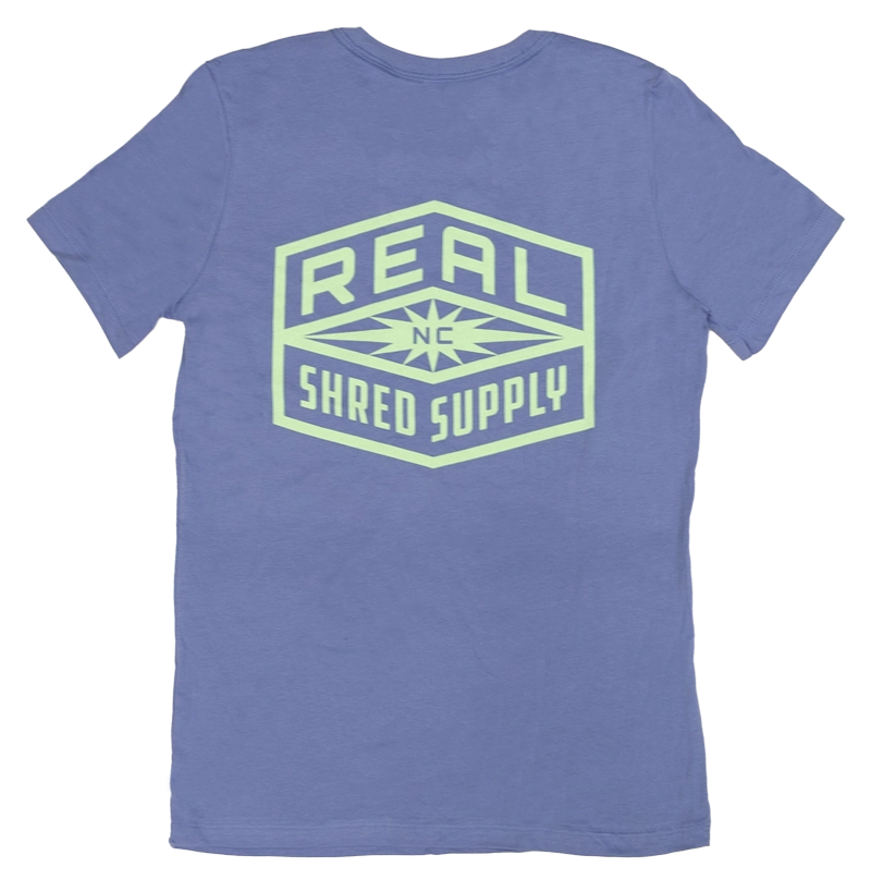 REAL Wmn's Shred Supply Tee-Lavender Blue
