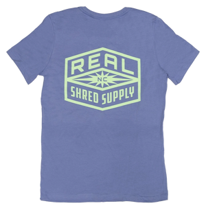 REAL Wmn's Shred Supply Tee-Lavender Blue