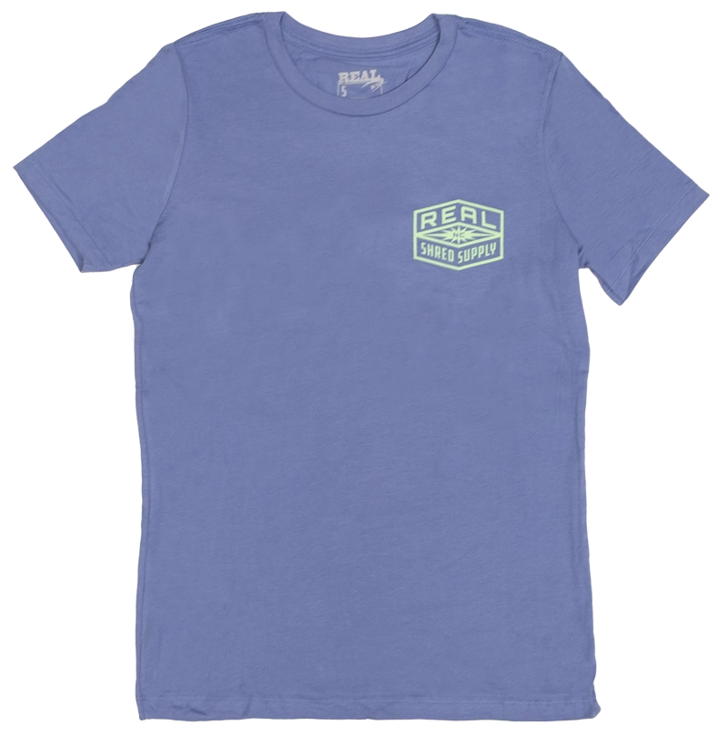 REAL Wmn's Shred Supply Tee-Lavender Blue