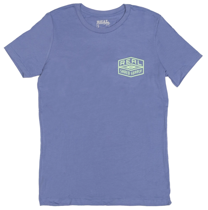 REAL Wmn's Shred Supply Tee-Lavender Blue