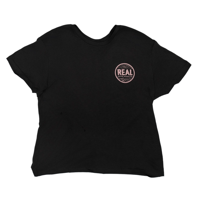 REAL Wmn's Outer Banks Map Boyfriend Tee-Vintage Black/Twilight