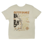 REAL Wmn's Outer Banks Map Boyfriend Tee-Bone/Sunset