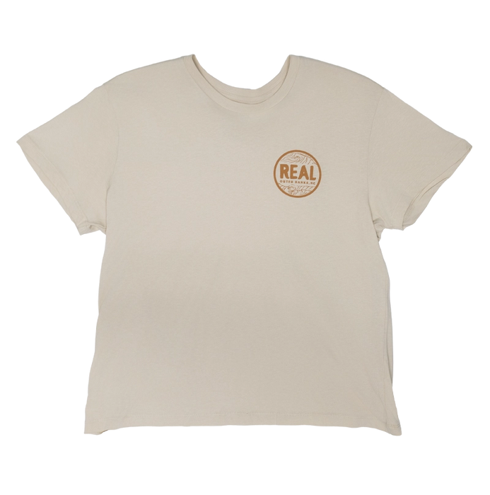 REAL Wmn's Outer Banks Map Boyfriend Tee-Bone/Sunset