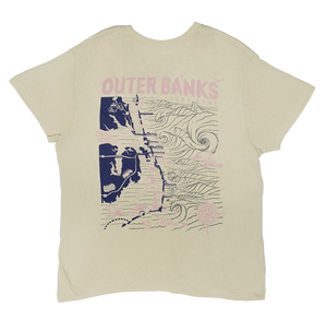 REAL Wmn's Outer Banks Map Boyfriend Tee-Bone/Twilight