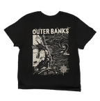 REAL Wmn's Outer Banks Map Boyfriend Tee-Vintage Black