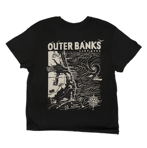 REAL Wmn's Outer Banks Map Boyfriend Tee-Vintage Black