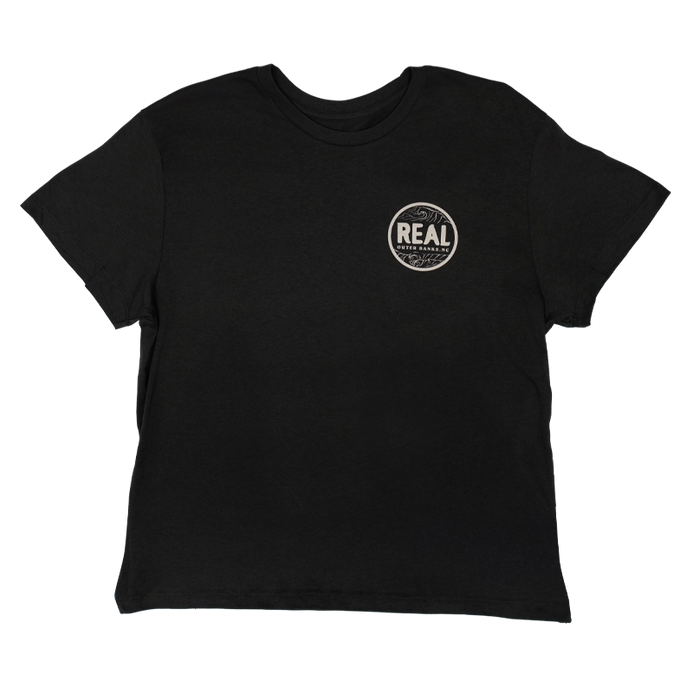 REAL Wmn's Outer Banks Map Boyfriend Tee-Vintage Black