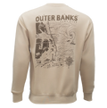 REAL Wmn's Outer Banks Map Crew Sweatshirt-Bone