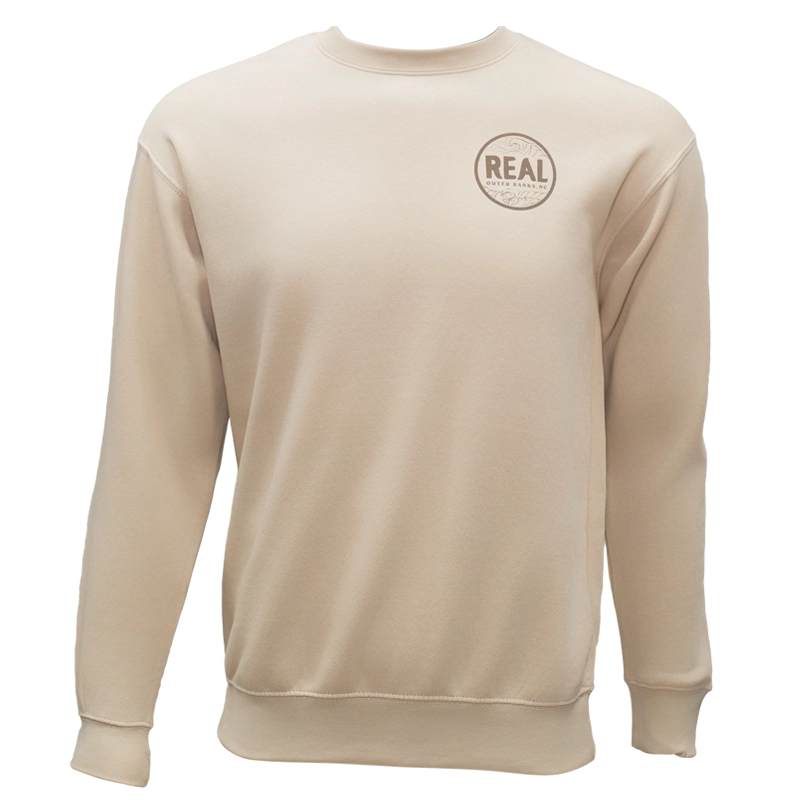REAL Wmn's Outer Banks Map Crew Sweatshirt-Bone