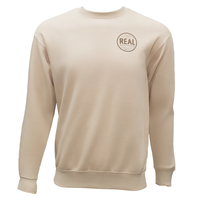 REAL Wmn's Outer Banks Map Crew Sweatshirt-Bone