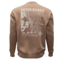 REAL Wmn's Outer Banks Map Crew Sweatshirt-Latte