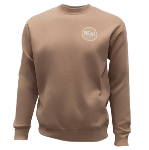 REAL Wmn's Outer Banks Map Crew Sweatshirt-Latte— Alternate View