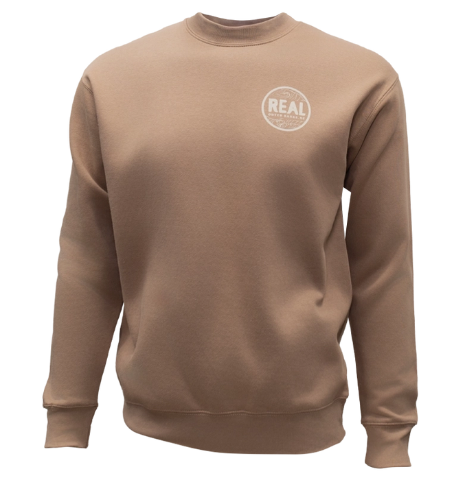 REAL Wmn's Outer Banks Map Crew Sweatshirt-Latte