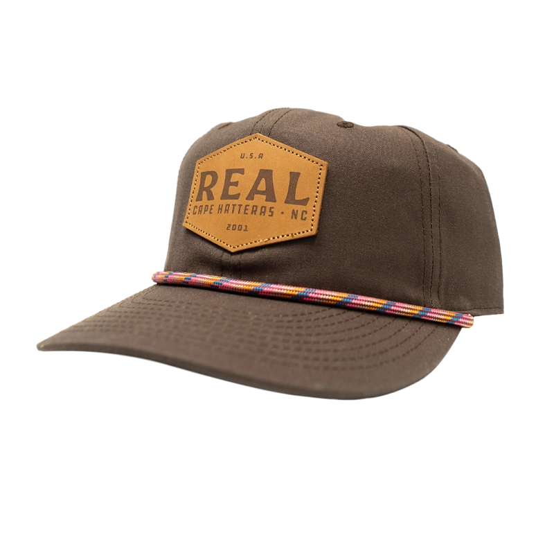 REAL Work Badge Leather Patch Hat-Bracken Wax Canvas