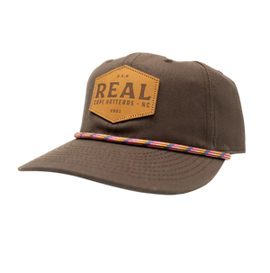 REAL Work Badge Leather Patch Hat-Bracken Wax Canvas