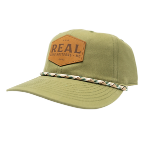 REAL Work Badge Leather Patch Hat-Capulet Olive Waxed