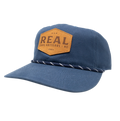 REAL Work Badge Leather Patch Hat-Insignia Blue Waxed