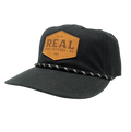 REAL Work Badge Leather Patch Hat-Jet Black Waxed Canvas