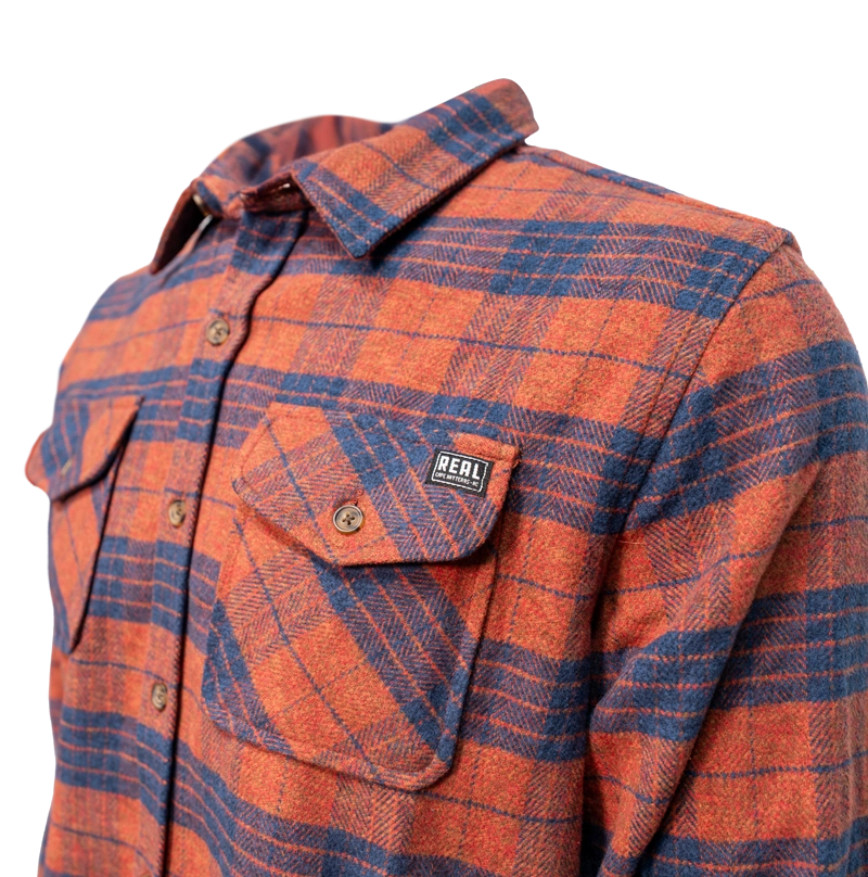 REAL Costello Flannel L/S Shirt-Navy