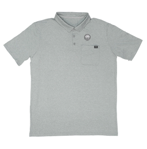 REAL Pebble Polo Shirt-Heather Grey