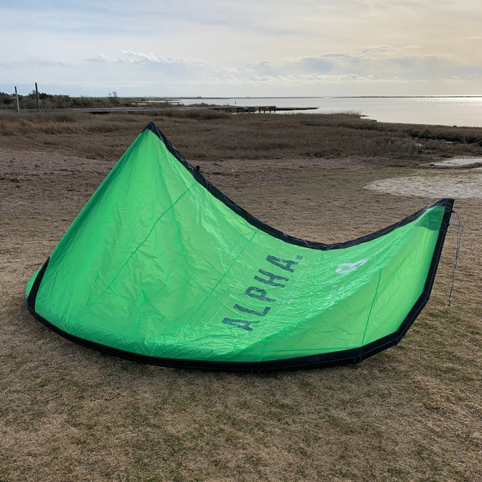 USED Ozone Alpha V2 Kite-8m-Bright Green/White