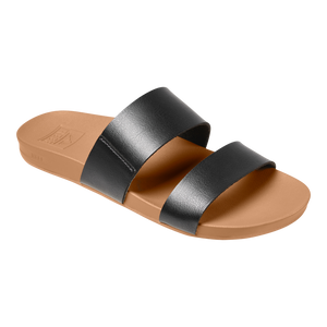REEF Cushion Vista Sandal-Black/Natural