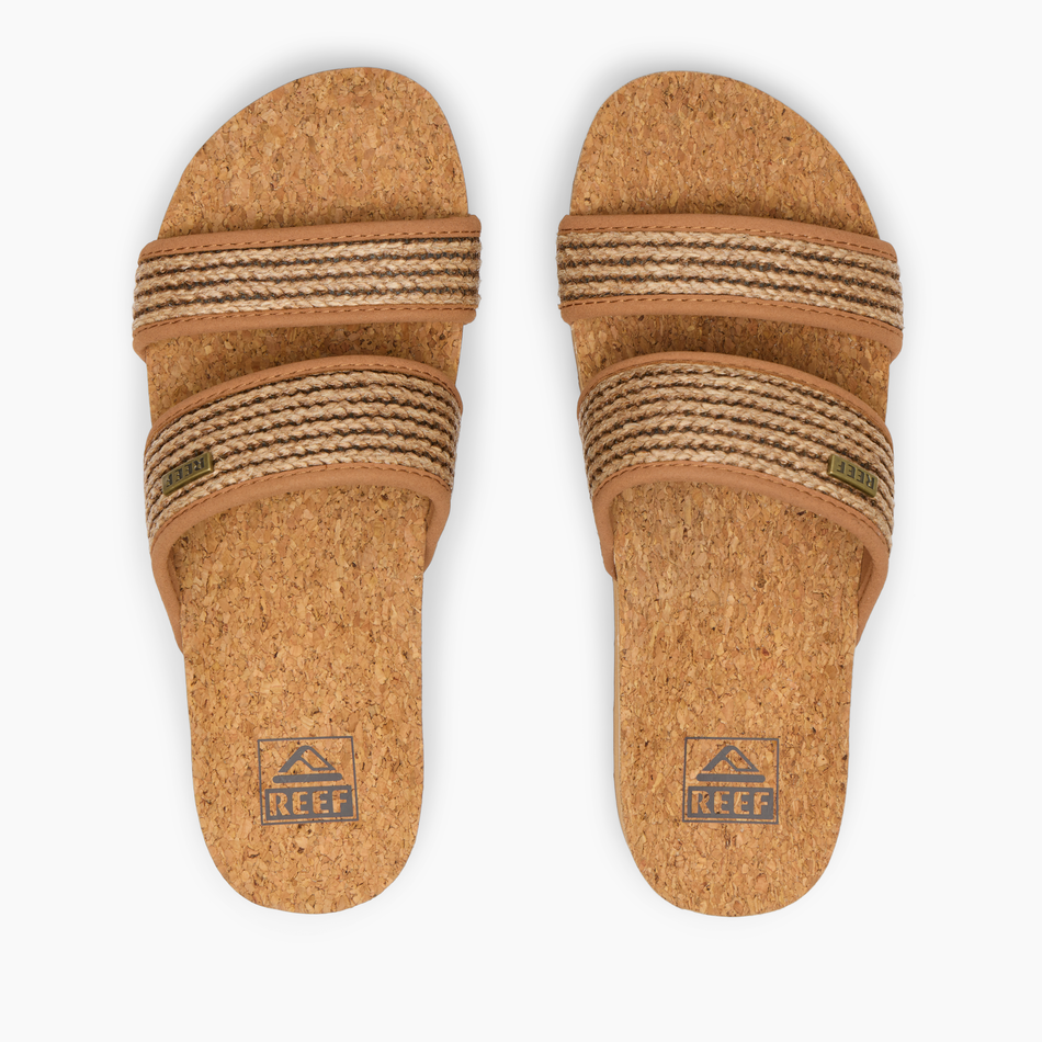 REEF Cushion Vista Hi Sandal-Chocolate Raffia