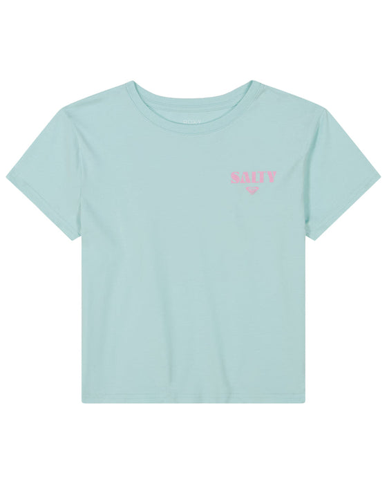Roxy Girls Salty Stack Tee-Icy Morning