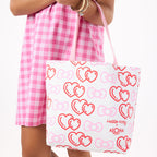 Aloha Collection Kitty Face Reversible Tote Bag-Black/White