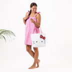 Aloha Collection Kitty Face Reversible Tote Bag-Black/White