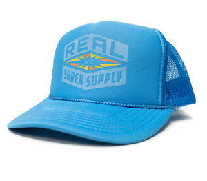 REAL Shred Supply Trucker Hat-Colombia Blue