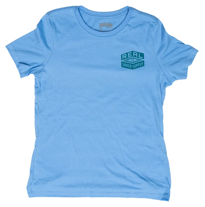 REAL Wmn's Shred Supply Tee-Carolina Blue