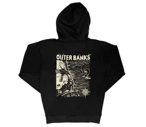REAL Outer Banks Map Hooded Sweatshirt-Vintage Black