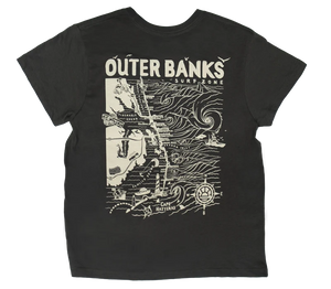 REAL Outer Banks Map Wmn's Boyfriend Tee-Vintage Black