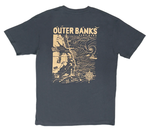 REAL Outer Banks Map Tee-Harbor Blue