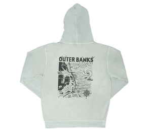 REAL Outer Banks Map Hooded Sweatshirt-Sage