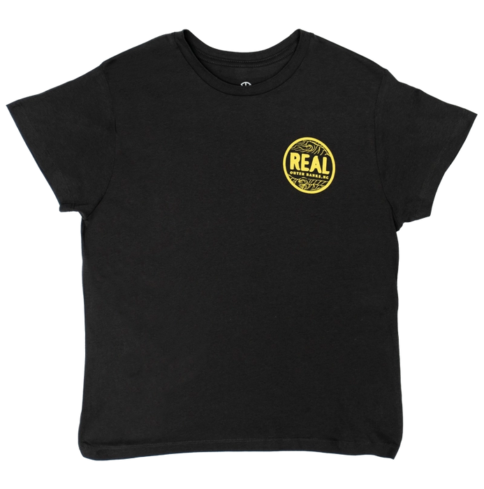 REAL Outer Banks Map Wmn's Boyfriend Tee-Vintage Black