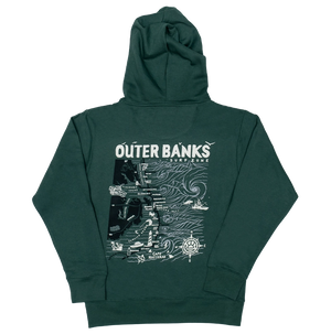 REAL Outer Banks Map Hooded Sweatshirt-Pine