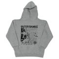 REAL Outer Banks Map Kids Hooded Sweatshirt-Carbon Grey