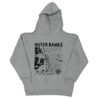 REAL Outer Banks Map Kids Hooded Sweatshirt-Carbon Grey