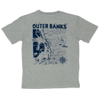 REAL Outer Banks Map Youth Tee-Carbon Grey