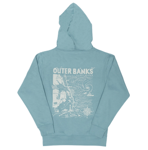 REAL Outer Banks Map Hooded Sweatshirt-Agave