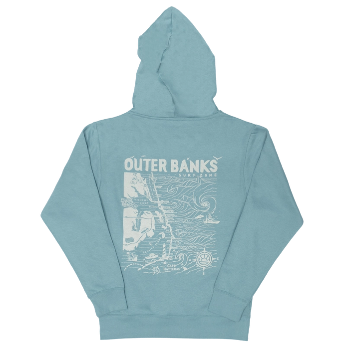 REAL Outer Banks Map Hooded Sweatshirt-Agave