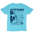 REAL Outer Banks Map Kids Tee-Pacific Blue