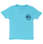 REAL Outer Banks Map Kids Tee-Pacific Blue