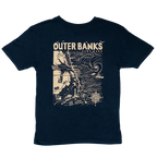 REAL Outer Banks Map Youth Tee-Navy Blazer