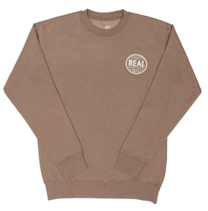 REAL Outer Banks Map Wmn's Crew Sweatshirt-Latte