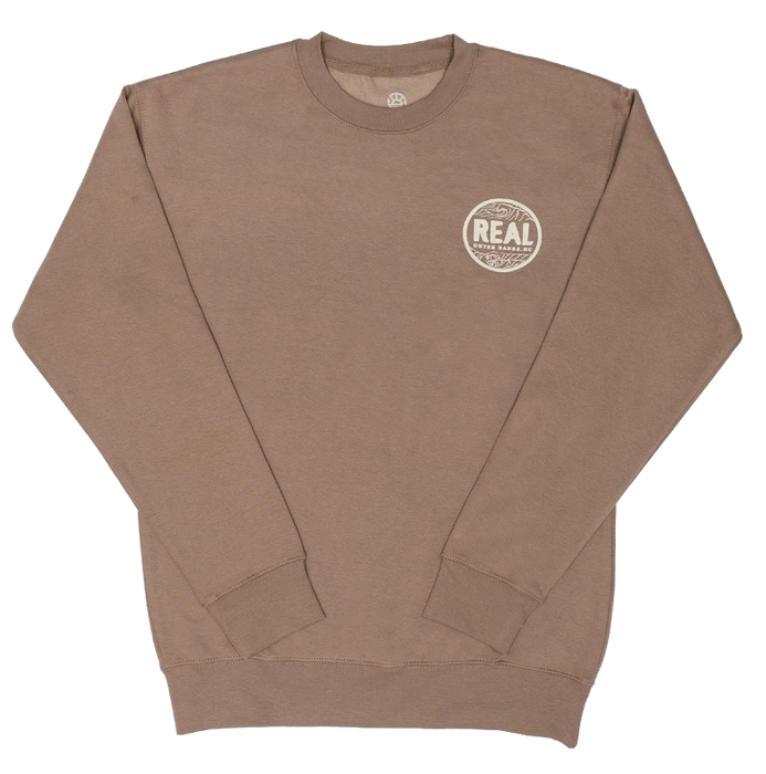 REAL Outer Banks Map Wmn's Crew Sweatshirt-Latte