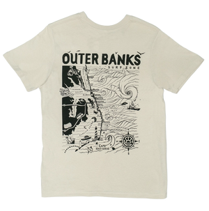 REAL Outer Banks Map Wmn's Boyfriend Tee-Bone