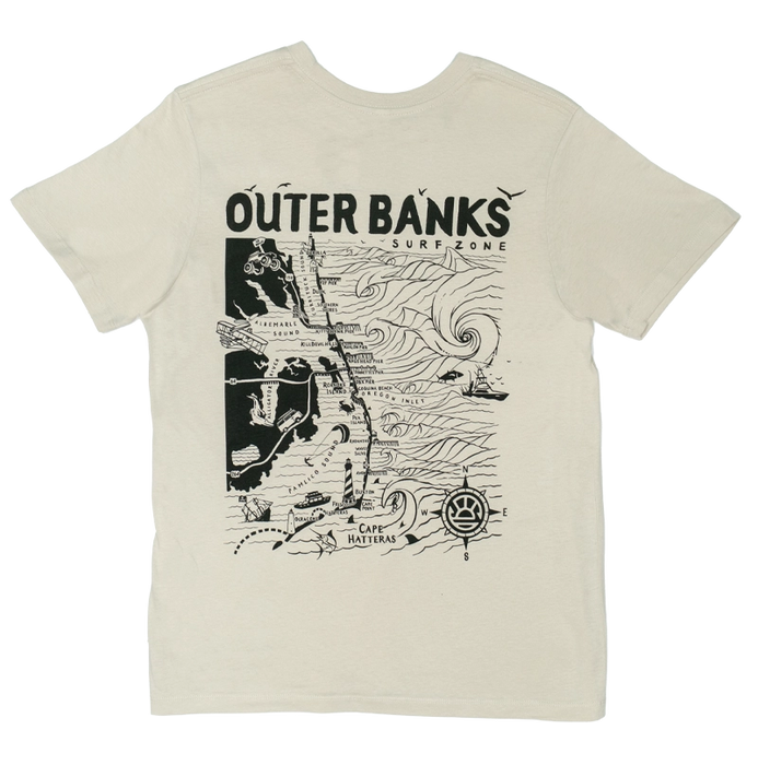 REAL Outer Banks Map Wmn's Boyfriend Tee-Bone
